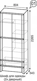 Твист 1 Шкаф для одежды 2-х дверный фото