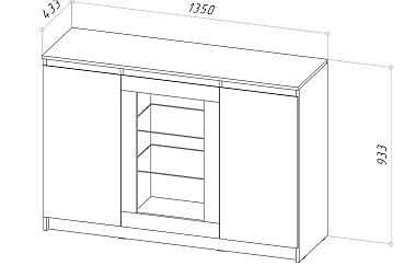 Комод-витрина Stern Т-14 (Дуб Сонома) 72678288