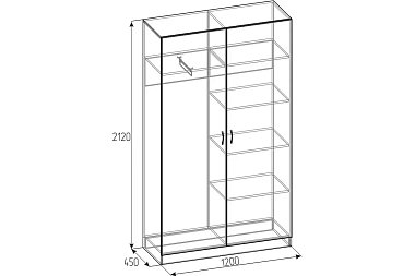 Шкаф платяной 45 (Орех шоколадный)