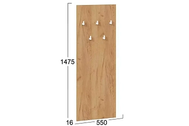 Вешалка настенная Хилтон (550) Исп.2.1 (Дуб Крафт Золотой/Белый)