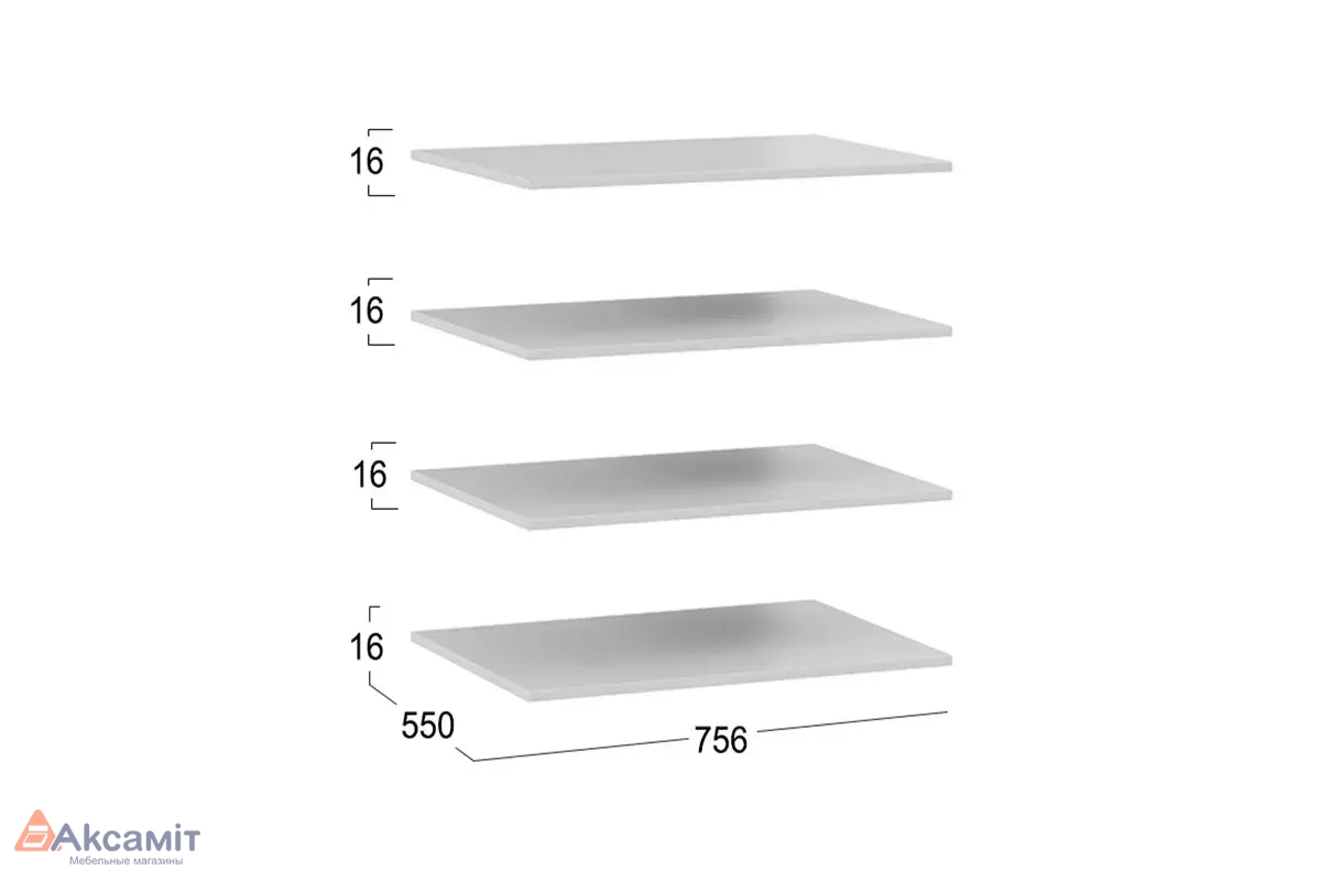 Комплект полок шкафа для одежды Нео 756 (Белый)