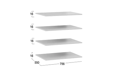 Комплект полок шкафа для одежды Нео 756 (Белый)