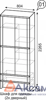 Твист 1 Шкаф для одежды 2-х дверный фото