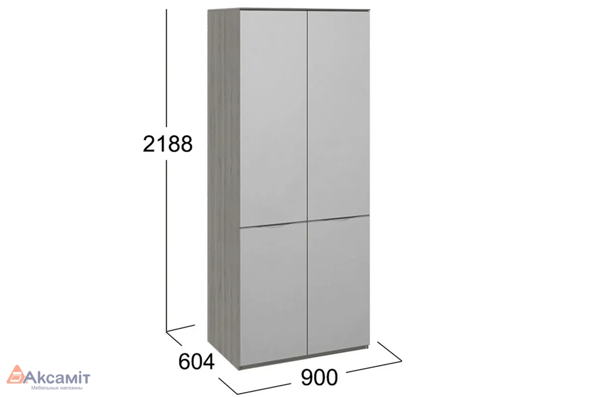 Шкаф для одежды Либерти СМ-297.07.022 с 2 зеркальными дверями (Хадсон)