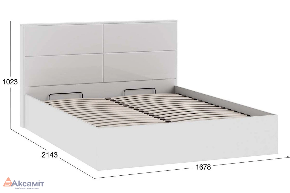 Кровать универсальная Тесса с ПМ Тип 2 и заглушиной 160х200 (Белый жемчуг/Белый глянец)