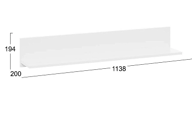 Полка настенная Агата Исп.2 (Белый ясень)