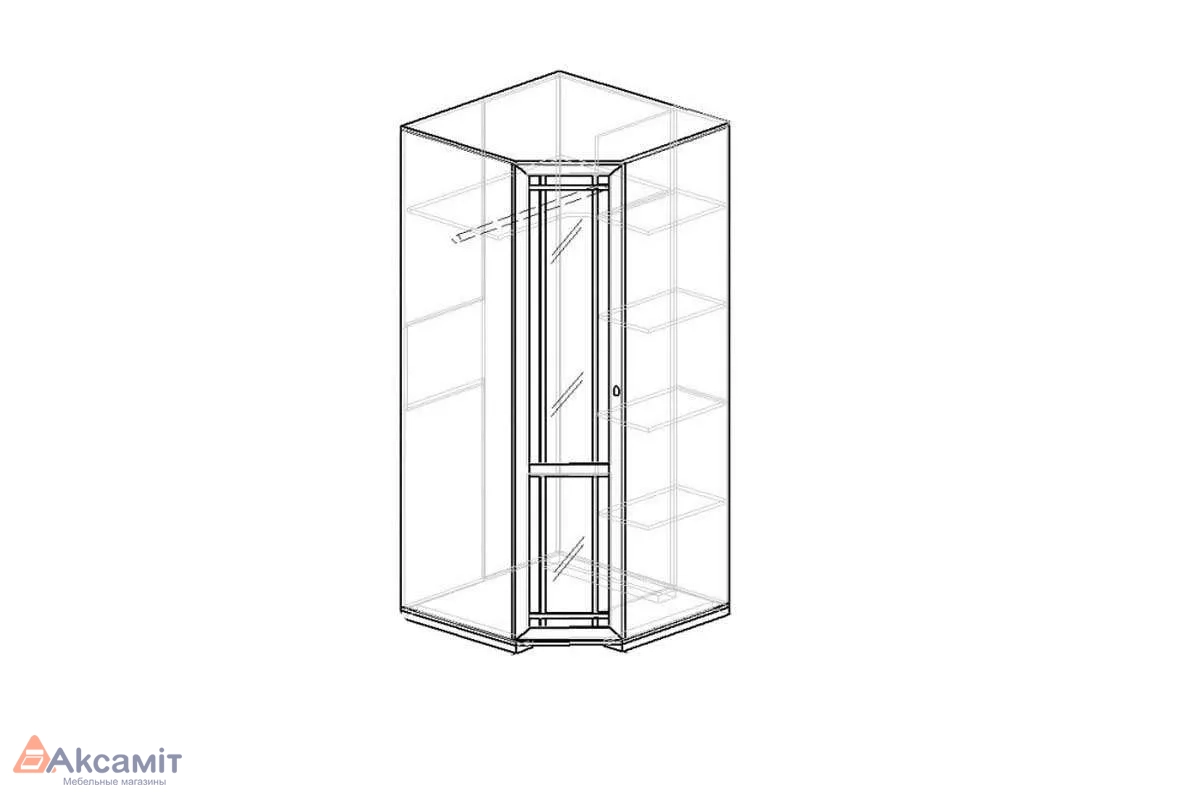 Sherlock 63 Шкаф угловой фасад стандарт орех шоколадный фото