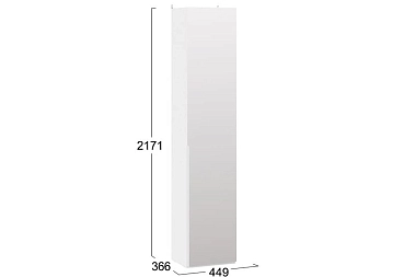 Шкаф для белья Порто СМ-393.07.212 с 1 зеркальной дверью (366) (Белый жемчуг/Белый жемчуг)