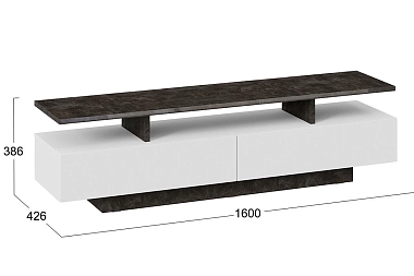 Тумба TV-1 Монтана (Белый/Ателье темный глянец)