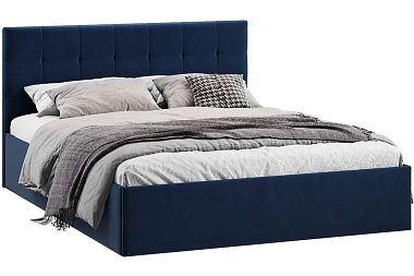 Кровать Джоли с ПМ без заглушины 160х200 Тип 1 (Микровелюр/Wellmart Blue)