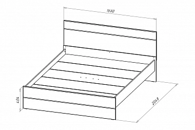 Кровать Gloss 160х200 Белый/Белый глянец (72374522)