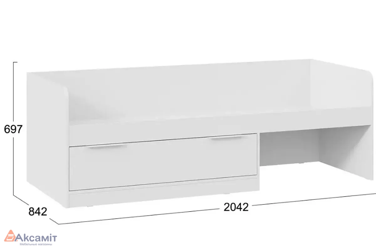 Кровать комбинированная Марли 80х200 Тип 1 (Белый)