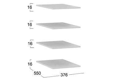 Комплект полок шкафа для одежды Нео 376 (Белый/4 шт.)