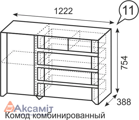 Твист 11 Комод комбинированный фото