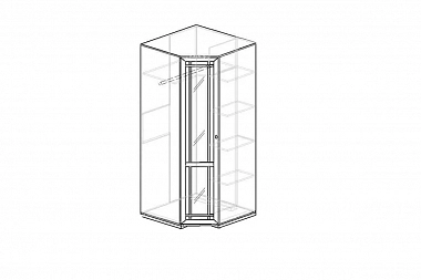 Sherlock 63 Шкаф угловой фасад зеркало дуб сонома фото