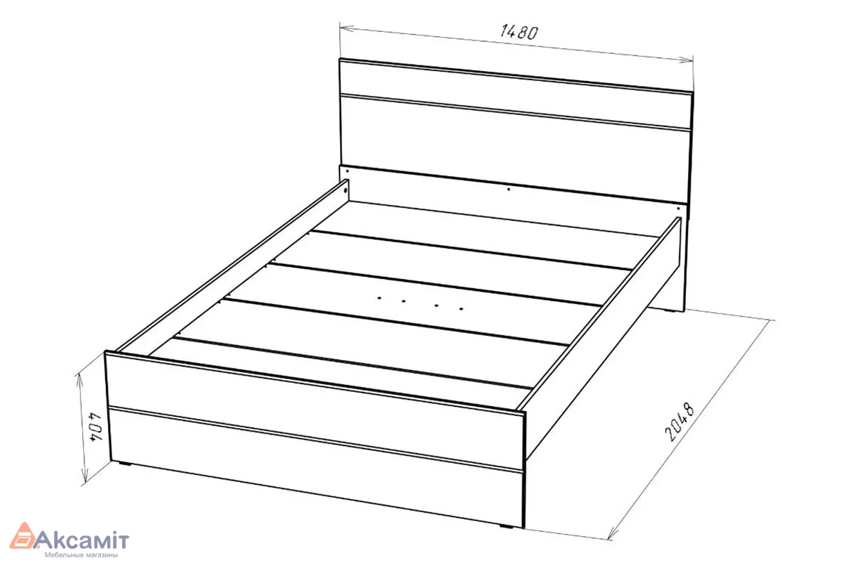 Кровать Gloss 140х200 Белый/Белый глянец (72374515)