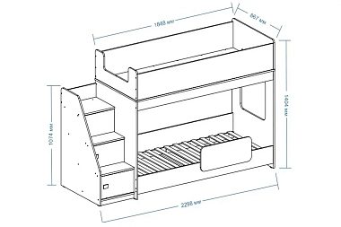 Кровать 2-х ярусная Тёма-2 (Белый/Капучино)