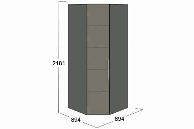 Шкаф угловой Наоми СМ-208.07.06 с 1 дверью (Фон серый/Джут)