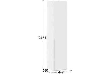 Шкаф для белья с 1 глухой дверью Порто СМ-393.07.001 (Белый жемчуг/Белый софт)