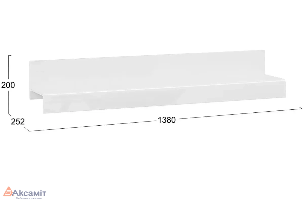 Полка настенная Фьюжн ТД-260.03.21 (Белый глянец/Белый)
