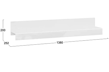 Полка настенная Фьюжн ТД-260.03.21 (Белый глянец/Белый)