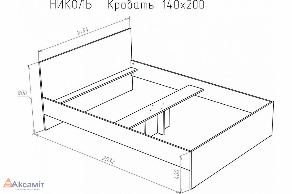 Кровать Николь 140х200 без орт. основания Венге (72240064)