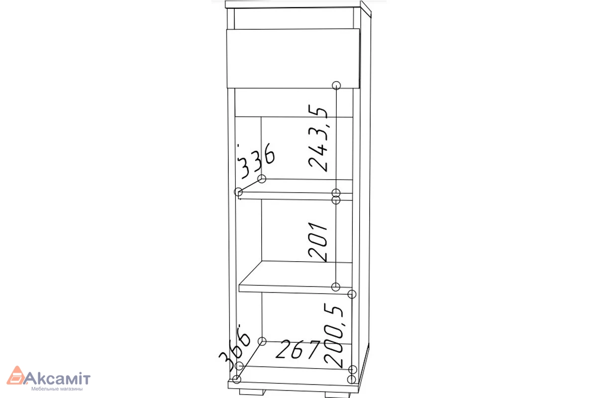 Тумба с ящиком Stark КМ-30 (Графит) 71579681